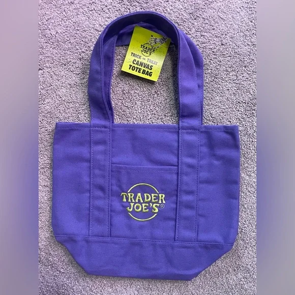 Purple Trader Joe's Mini Canvas Tote Bag - Picture 2 of 2
